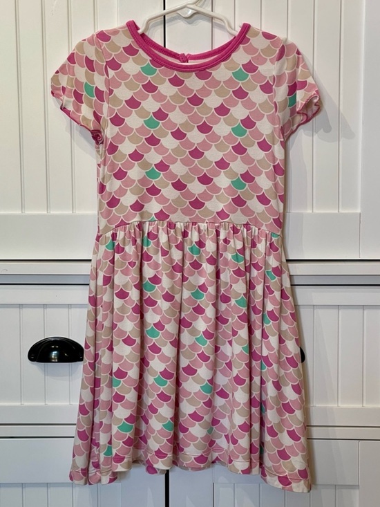 KicKee Other - KicKee Pants 4T Pink Scallop Print Bamboo Short Sleeve Twirl Dress